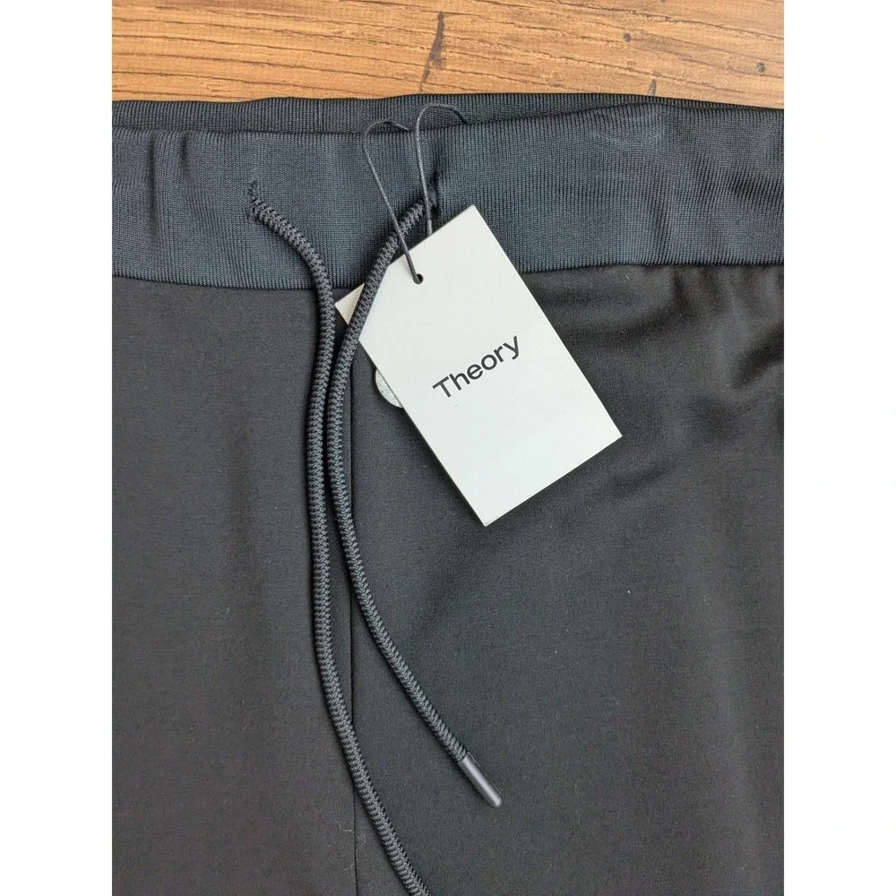 NWT $225 Theory Demir Pants Black Jogger Sweatpants Stretch Tech‎ Knit Men's XXL